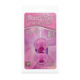 Фиолетовые вагинальные шарики на мягкой сцепке GOOD VIBES PERFECT BALLS